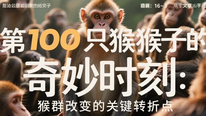 第100只猴子的奇妙时刻：一个改变猴群的关键转折点