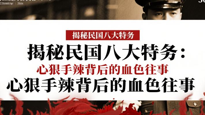 揭秘民国八大特务：心狠手辣背后的血色往事