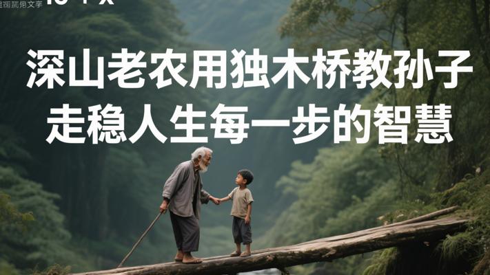 深山老农用独木桥教孙子 走稳人生每一步的智慧