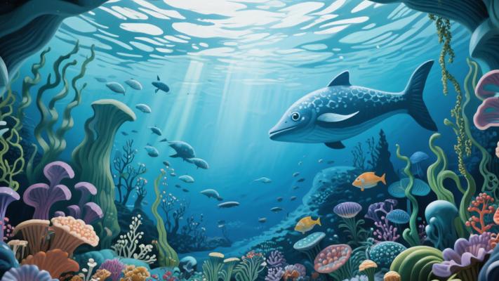 E224海洋主题墙绘素材：打造奇幻装饰视觉盛宴