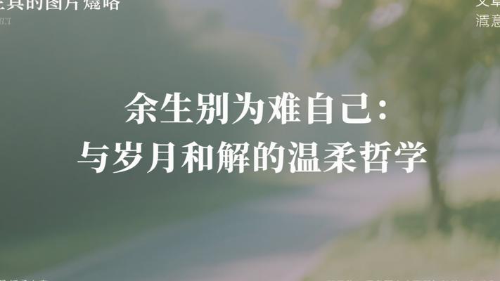 余生别为难自己：与岁月和解的温柔哲学