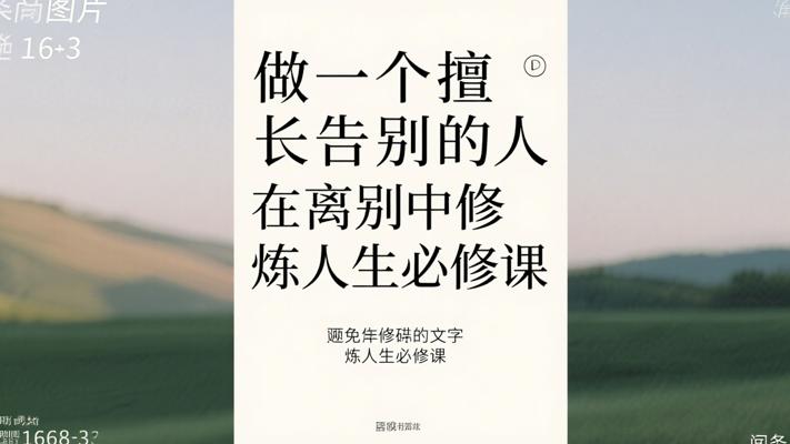 做一个擅长告别的人在离别中修炼人生必修课