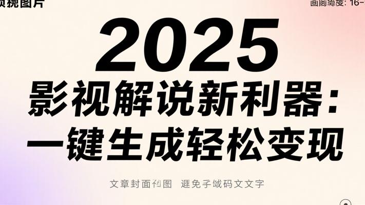 2025影视解说新利器：一键生成轻松变现