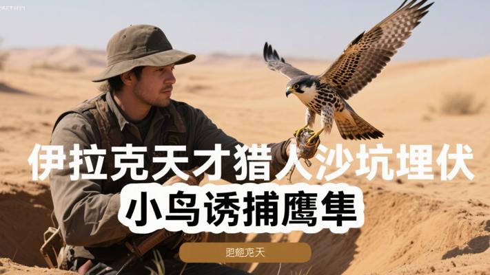伊拉克天才猎人沙坑埋伏 用小鸟徒手抓鹰隼