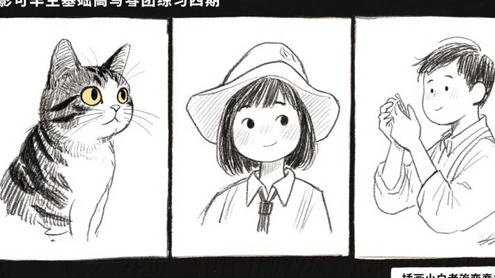 猫叔零基础速写团练第四期：插画小白的蜕变之旅