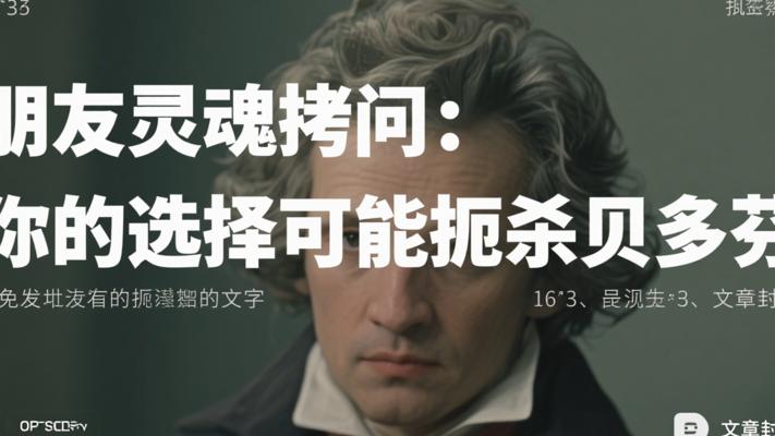 朋友的灵魂拷问：你的选择可能扼杀贝多芬