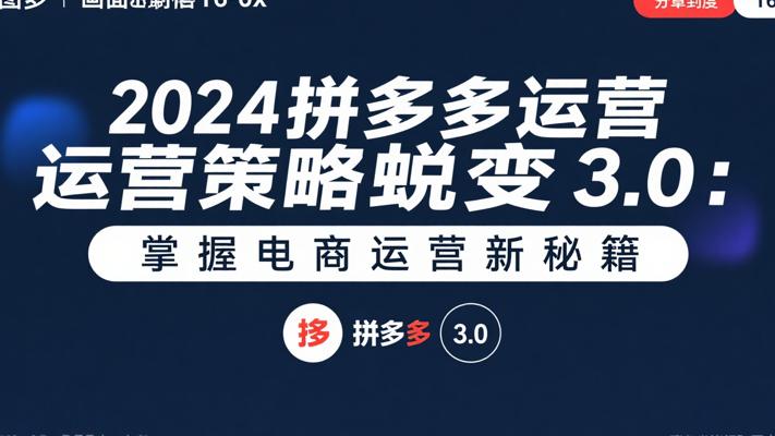 2024拼多多运营策略蜕变3.0：掌握电商运营新秘籍