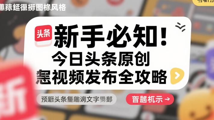 新手必知：今日头条原创视频发布全攻略