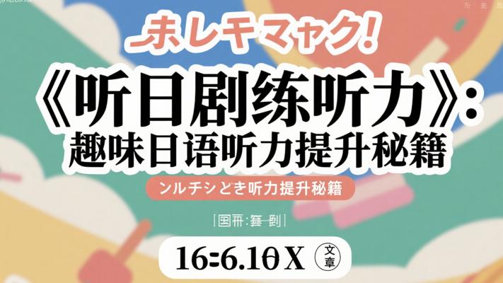 《听日剧练听力》：趣味日语听力提升秘籍