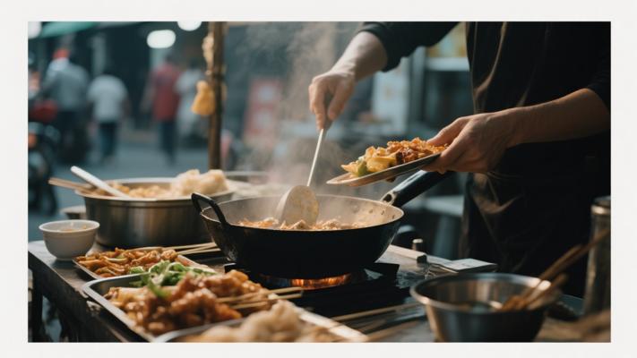 街头美食烹饪过程高清素材镜头文案