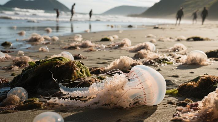 自然探秘：新西兰海滩神秘微型水母袭击事件全纪录