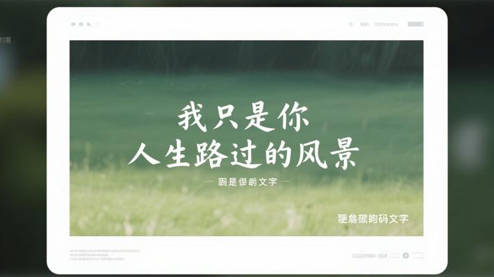 我不过是你人生旅途路过的风景