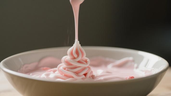 情人节糖霜倒入碗特写镜头素材文案