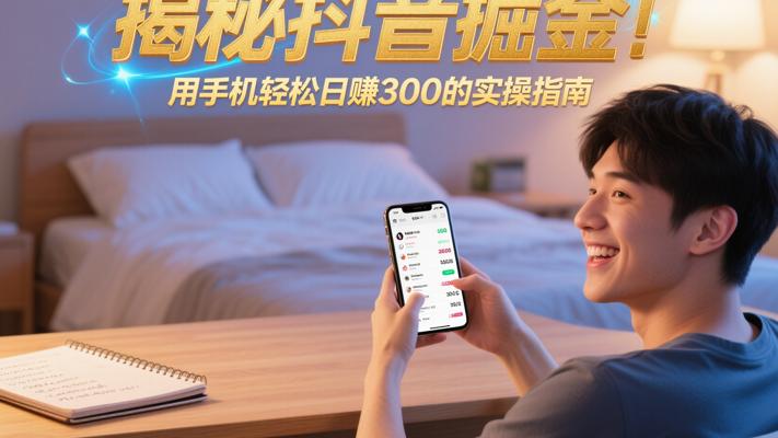 揭秘抖音掘金：用手机轻松日赚300的实操指南