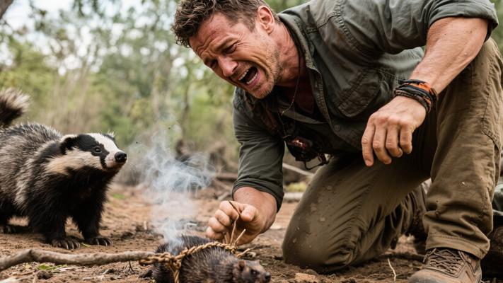 荒野求生：贝爷墨西哥遇臭鼬，陷阱捕猎被熏到崩溃
