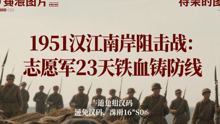 1951年汉江南岸阻击战：志愿军23天铁血铸防线