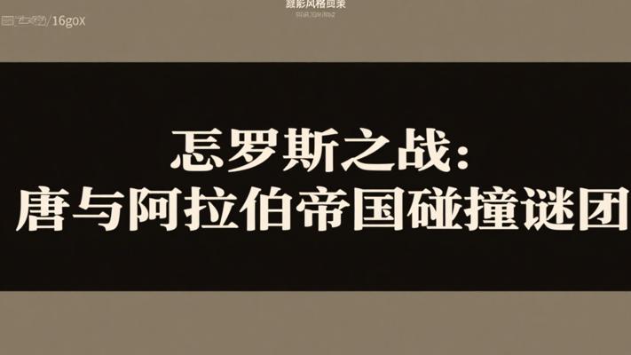怛罗斯之战：唐与阿拉伯帝国碰撞的历史谜团