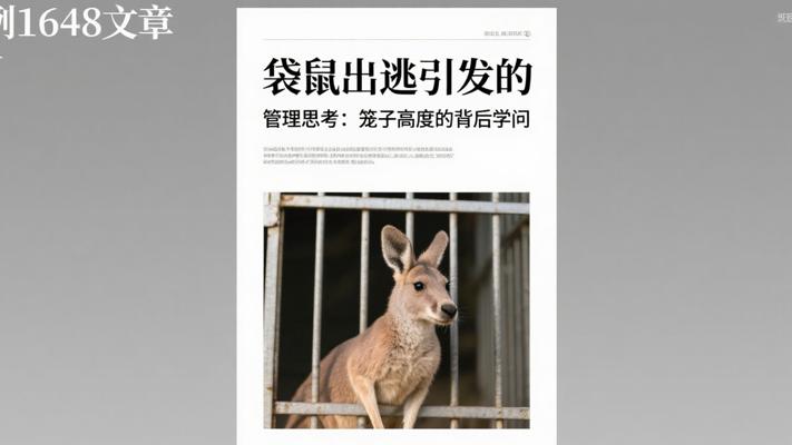 袋鼠出逃引发的管理思考：笼子高度的背后学问