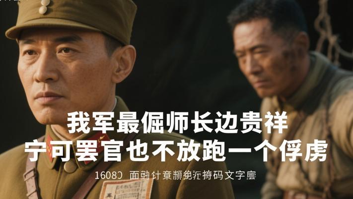 我军最倔师长边贵祥 宁可罢官也不放跑一个俘虏