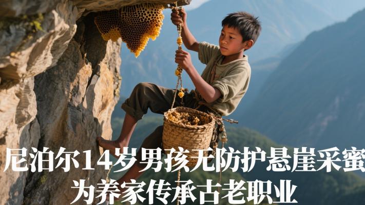 尼泊尔14岁男孩无防护悬崖采蜜 为养家传承古老职业