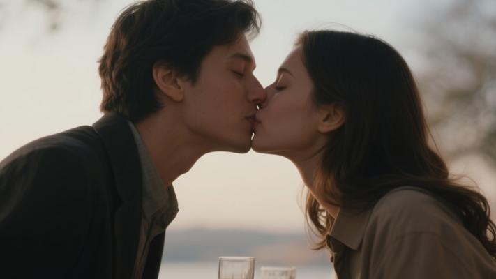 情侣约会接吻高清视频素材镜头文案