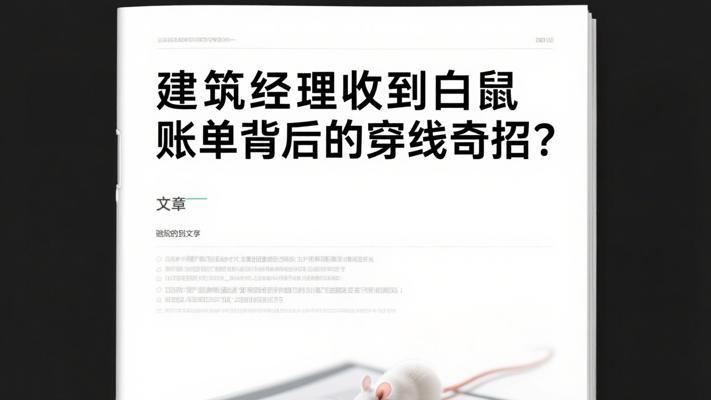 建筑经理收到白鼠账单背后的穿线奇招