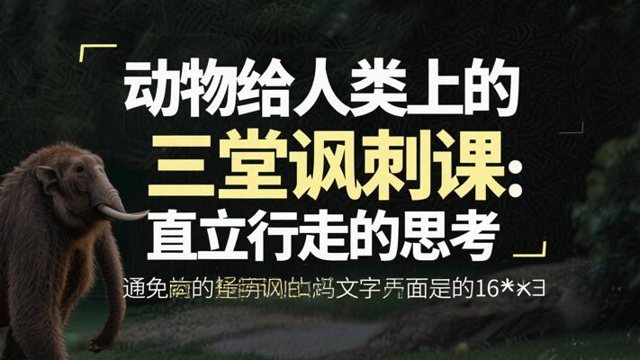 动物给人类上的三堂讽刺课：直立行走的思考