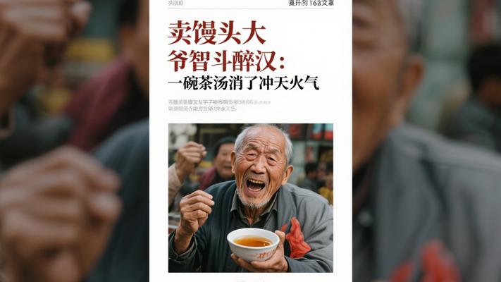 卖馒头大爷智斗醉汉：一碗茶汤消了冲天火气