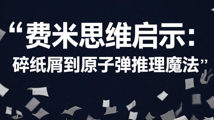 费米思维的启示：从碎纸屑到原子弹的推理魔法