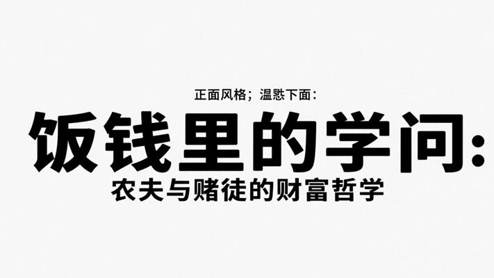 饭钱里的学问：农夫与赌徒的财富哲学