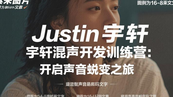 Justin宇轩混声开发训练营：开启声音蜕变之旅
