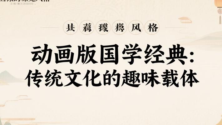 动画版国学经典：传统文化的趣味载体