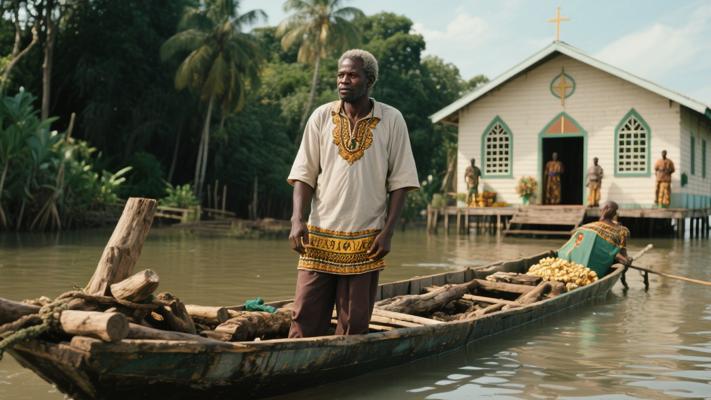 纪录片：加蓬致富奇人 水上拖木与教堂敛财的生存之道