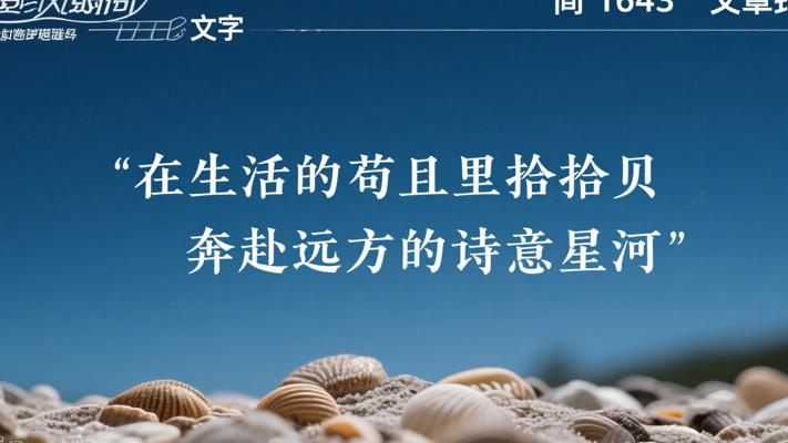 在生活的苟且里拾贝奔赴远方的诗意星河