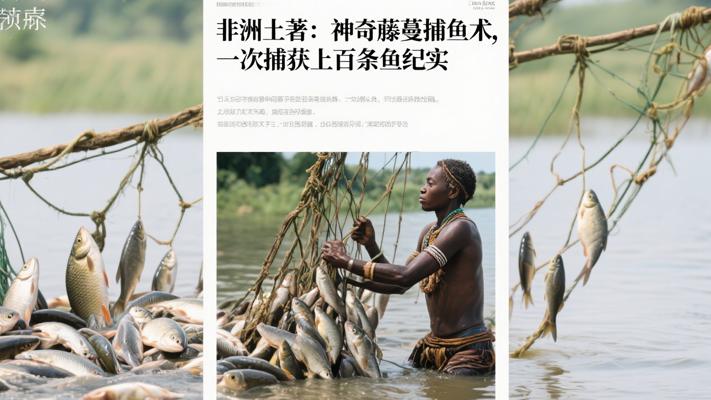 非洲土著神奇藤蔓捕鱼术一次捕获上百条鱼纪实