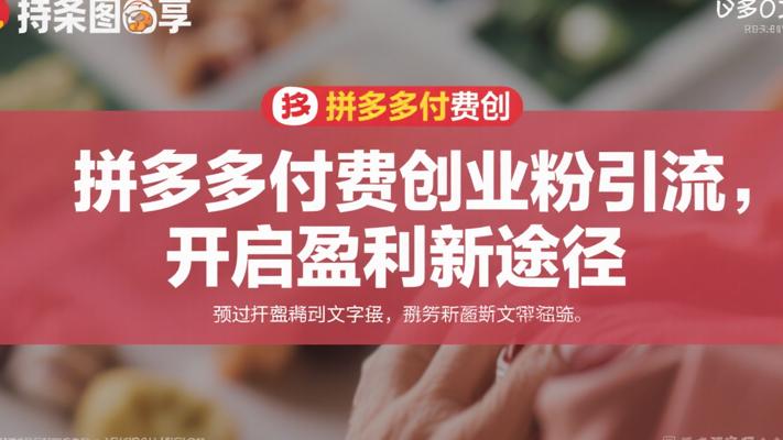 拼多多付费创业粉引流，开启盈利新途径