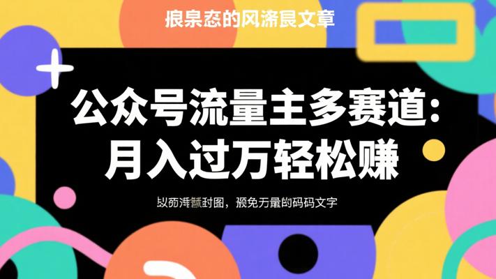 公众号流量主多赛道：月入过万轻松赚