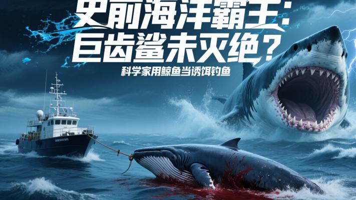 史前海洋霸主：巨齿鲨未灭绝？科学家用鲸鱼当诱饵钓鱼
