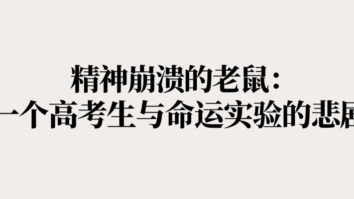 精神崩溃的老鼠：一个高考生与命运实验的悲剧