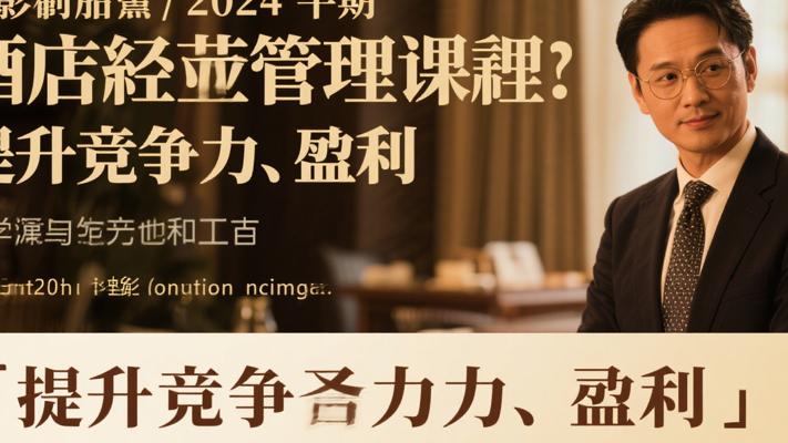 2024下半年酒店经营管理课：提升竞争力与盈利