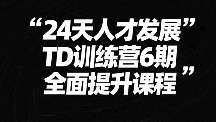 24天人才发展TD训练营6期全面提升课程