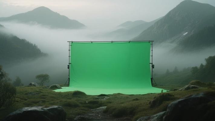 绿幕拍摄雾笼罩山脉高清素材镜头