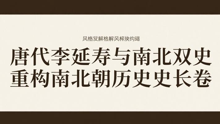 唐代李延寿与南北双史重构南北朝历史长卷