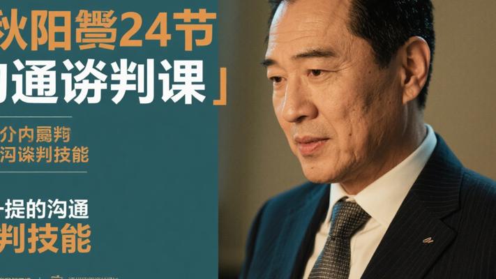 秋阳24节沟通谈判课：全面提升沟通谈判技能