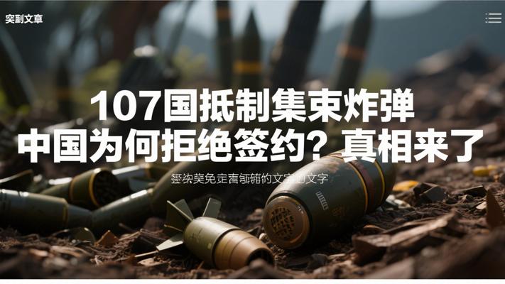 107国抵制集束炸弹 中国为何拒绝签约？真相来了