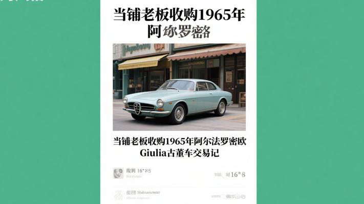 当铺老板收购1965年阿尔法罗密欧Giulia古董车交易记