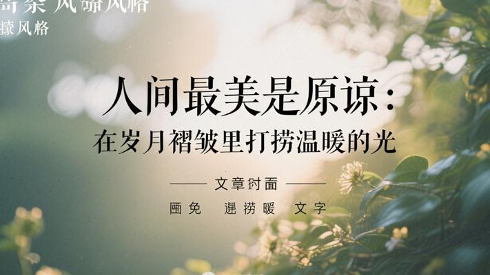 人间最美是原谅：在岁月褶皱里打捞温暖的光