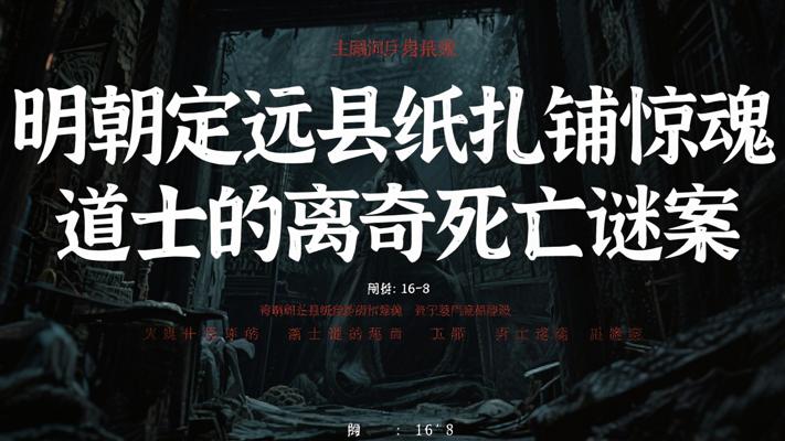 明朝定远县纸扎铺惊魂 道士的离奇死亡谜案