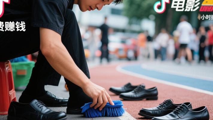 与免费擦鞋在抖音赚钱：清洁赛道一小时变现几万
