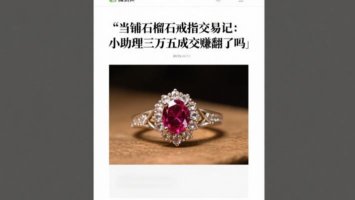 当铺石榴石戒指交易记：小助理三万五成交赚翻了吗